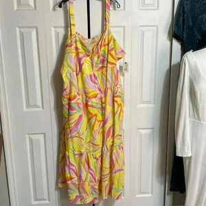 NWT Terra & Sky womans cotton yellow plus size dress 5X